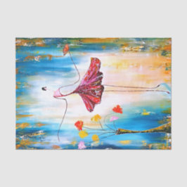 Lady blue, Decoupage Seidenpapier