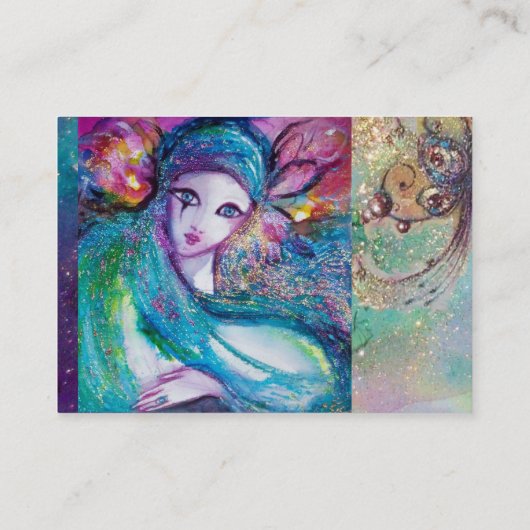 LADY BLUE MASK Elegant,Schönheitssalon,Makeup Arti Visitenkarte (Rückseite)