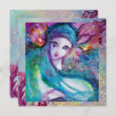 LADY BLUE MASK Elegante Masquerade Wedding Party Einladung (Vorne/Hinten)