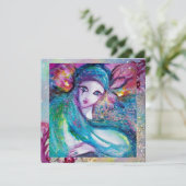 LADY BLUE MASK Elegante Masquerade Wedding Party Einladung (Stehend Vorderseite)