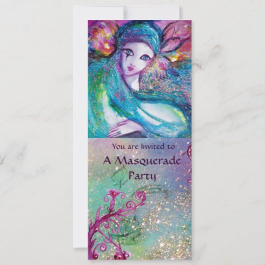 LADY BLUE MASK Elegantes Masquerade Party Programm (Vorderseite)