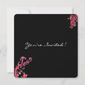 LADY BLUE MASK Elegantes Party, Aquamarin Schwarz Einladung (Rückseite)