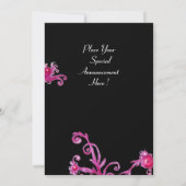 LADY BLUE MASK Masquerade Party, Pink Aquamarin Bl Einladung (Rückseite)