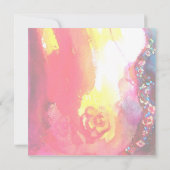 LADY BLUE MASK Masquerade Party Rosa Aquamarin ein Einladung (Rückseite)