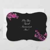 LADY BLUE MASK Masquerade Party, Rote Schwarze Blü Einladung (Rückseite)