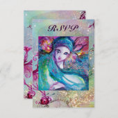 LADY BLUE MASK Pearkle Sparkle Masquerade Party UA RSVP Karte (Vorne/Hinten)