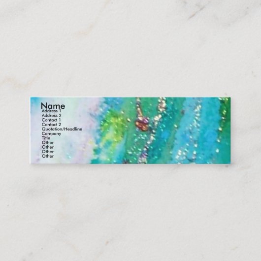 LADY BLUE MASK Venezianisch Masquerade Aquamarine Mini Visitenkarte (Vorderseite)