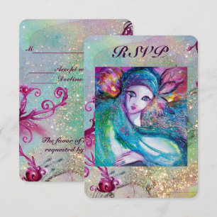 LADY BLUE MASK Venezianische Hochzeits-Maskenparty Einladung