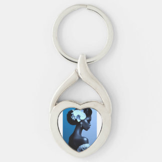 Lady Blue Metal Keychain Schlüsselanhänger