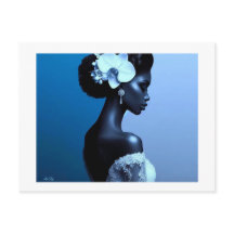 Lady Blue Postkarte