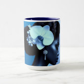 Lady Blue Postkarte Tasse (Zentrum)