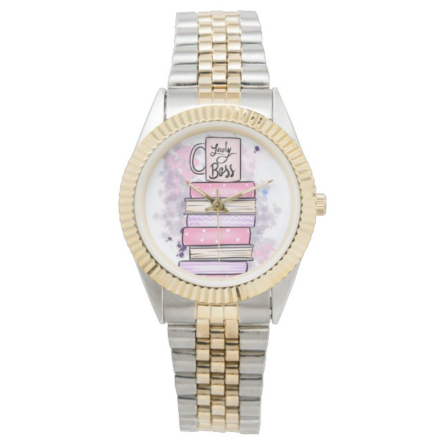 Lady Boss Books und Tasse Armbanduhr (Vorderseite)