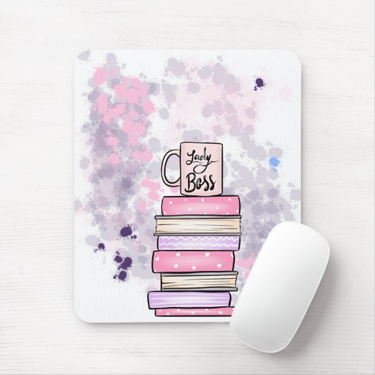 Lady Boss Books und Tasse Planner Zwischenablage Mousepad (Mit Mouse)