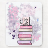 Lady Boss Books und Tasse Planner Zwischenablage Mousepad (Vorne)