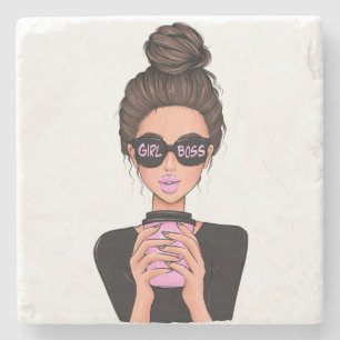 Lady Boss Life, Boss Babe Woman, Girl Boss T - Shi Steinuntersetzer