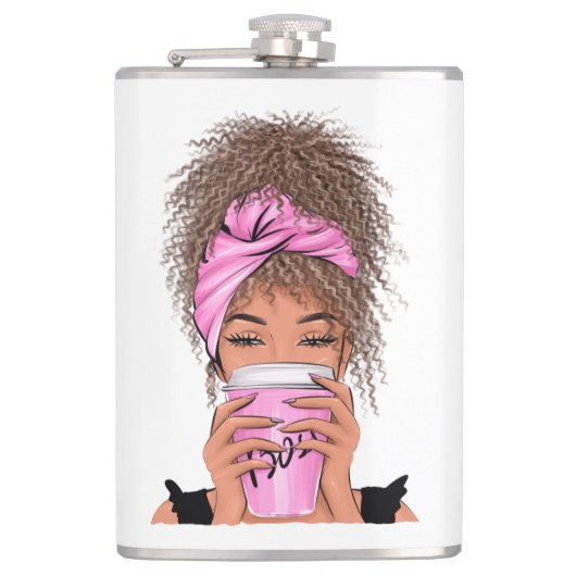 Lady Boss Life, Boss Babe Woman T - Shirt Lebensmi Flachmann (Vorderseite)