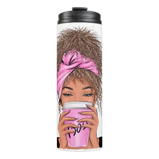 Lady Boss Life, Boss Babe Woman T - Shirt Lebensmi Thermosbecher (Vorderseite)