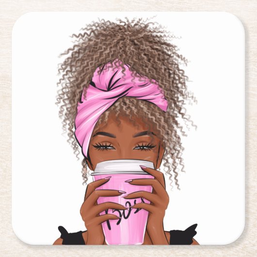 Lady Boss Life, Boss Babe Woman Zwei-Tone-Kaffee-M Rechteckiger Pappuntersetzer (Vorderseite)
