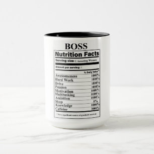 Lady Boss Nutrition Fakten Tasse