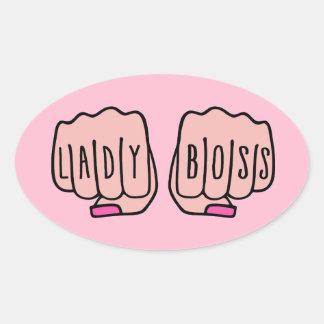 Lady Boss Ovaler Aufkleber