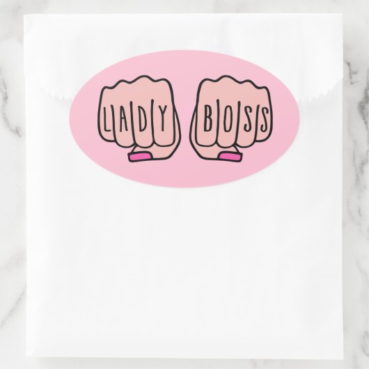 Lady Boss Ovaler Aufkleber (Tasche)