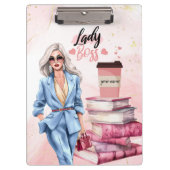 Lady Boss Pink Geschäftsfrau Klemmbrett (Vorderseite)