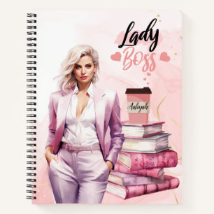 Lady Boss Pink Geschäftsfrau Notizblock