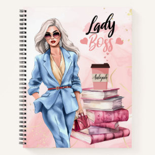 Lady Boss Pink Geschäftsfrau Notizblock