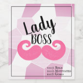 Lady Boss / Pink Mustache Weinetikett (Einzelnes Label)