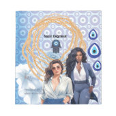 Lady Boss Türkisches Böses Auge, viel Glück Charme Notizblock (Vorderseite)