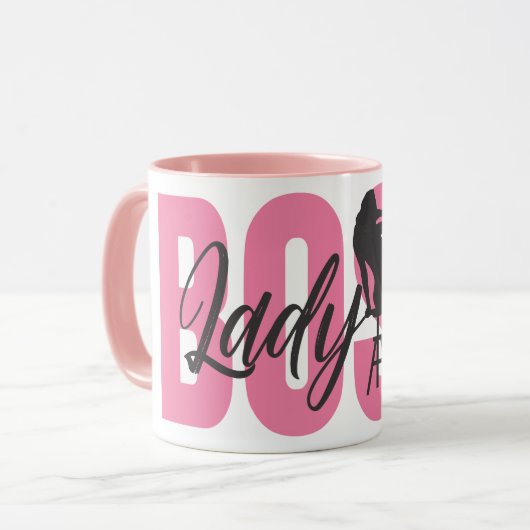 Lady Boss Typografie Tasse (Vorderseite Links)