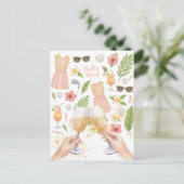 Lady Bride Junggeselinnen-Abschied zum Thema Golf Postkarte (Stehend Vorderseite)