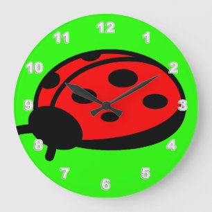 Lady Bug Acrylic Wall Clock Große Wanduhr