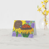 Lady Bug Afternoon Notecard Karte (Gelbe Blume)