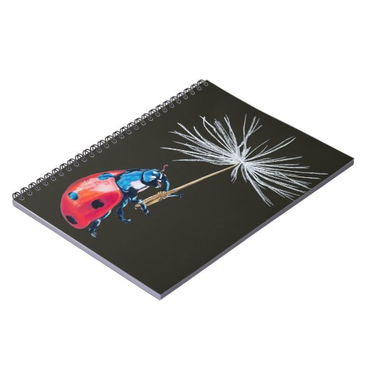 Lady Bug and Dandelion Seed Spiralband Notizblock (Linke Seite)