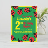 Lady Bug Animal Kid's Birthday Party Einladungen (Stehend Vorderseite)