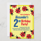 Lady Bug Animal Kid's Birthday Party Einladungen (Vorderseite)