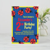 Lady Bug Animal Kid's Birthday Party Einladungen (Stehend Vorderseite)