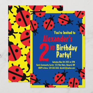 Lady Bug Animal Kid's Birthday Party Einladungen