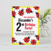 Lady Bug Animal Kid's Geburtstagsparty Einladungen (Stehend Vorderseite)