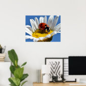 Lady Bug auf daisy Tasse Mouse Pad Poster (Heimbüro)