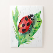 Lady Bug auf einem grünen Leaf Puzzle (Vertikal)