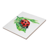 Lady Bug auf grünem Leaf Fliese (Seite)