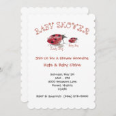 Lady Bug & Baby Bug Babydusche Einladung (Vorne/Hinten)