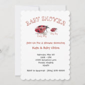 Lady Bug & Baby Bug Babydusche Einladung (Vorderseite)