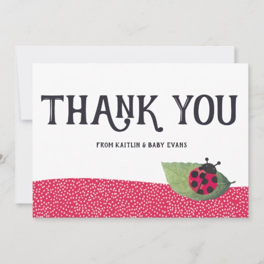 Lady Bug Baby Dusche Danke (Vorderseite)
