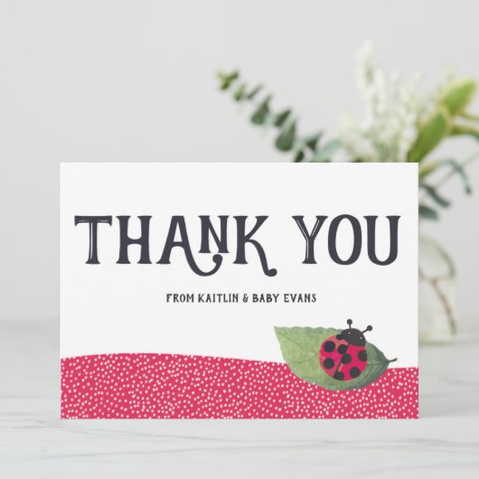 Lady Bug Baby Dusche Danke (Stehend Vorderseite)