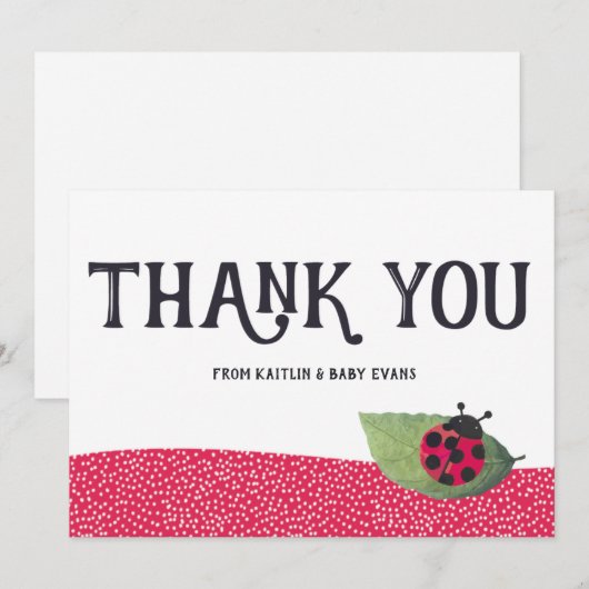 Lady Bug Baby Dusche Danke (Vorne/Hinten)