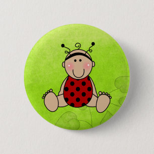 Lady Bug Baby Duschkabinen Gastgeschenke Button