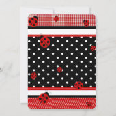 Lady Bug Baby Shower, Baby Girl, Picnic Theme Einladung (Rückseite)